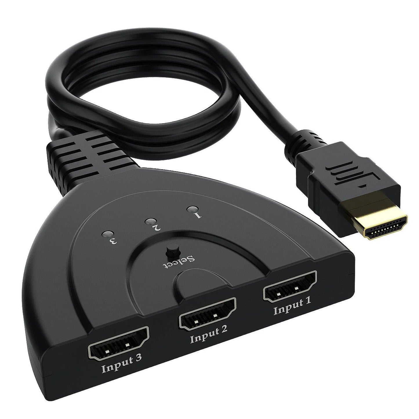 3-Port HDMI Splitter Switch Cable 2Ft 3 in 1 Out Auto High Speed Switcher Splitter Support 3D,1080P for HDMI TV, PS3, Xbox One,Etc