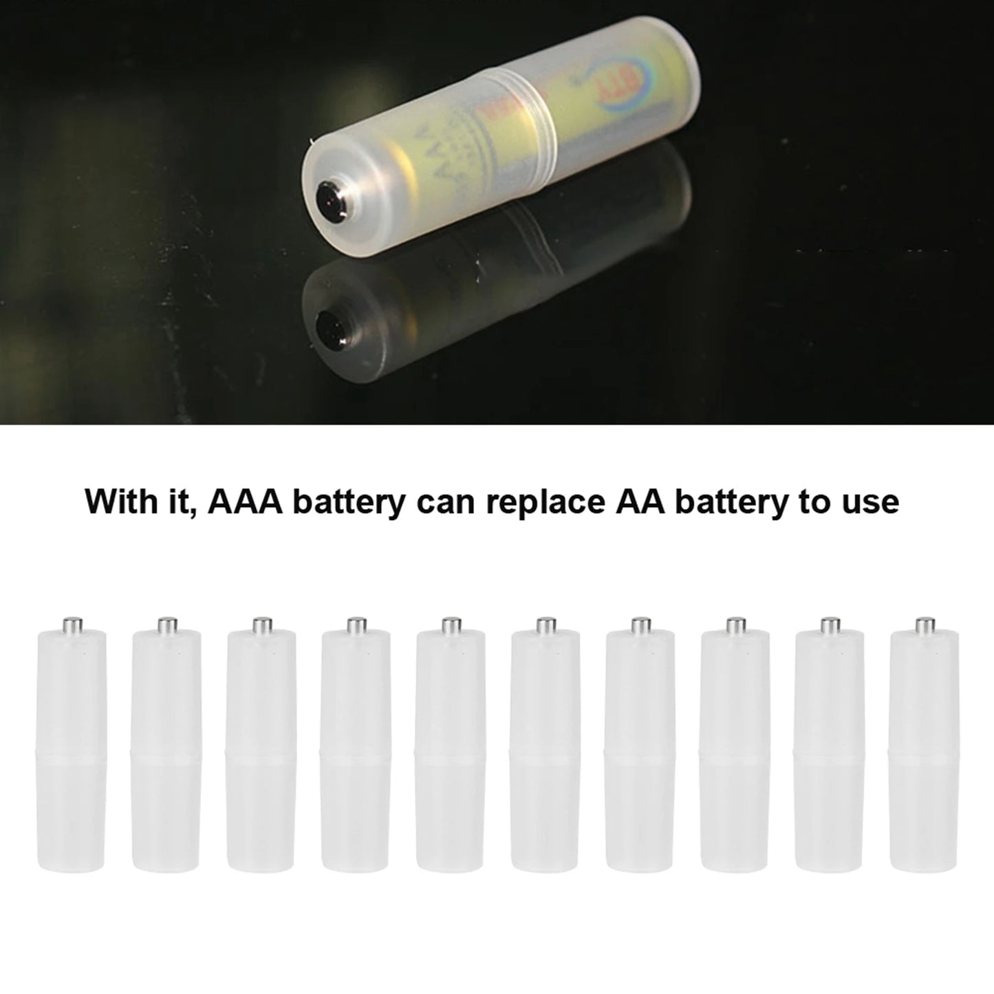 10PCS Battery Converter AAA to AA Size Cell Battery Converter Adapter Batteries Holder Case Switcher