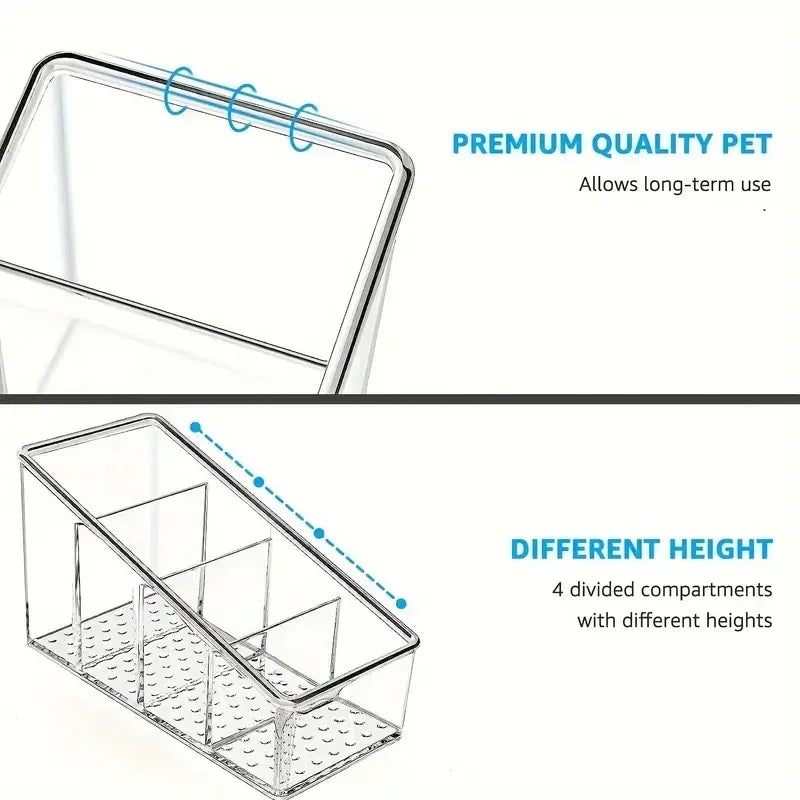 Romote Control Holder with 4 Compartments Clear Romote Holder Home Decor Kitchen Acccessories Make up Orangizer Dropshipping
