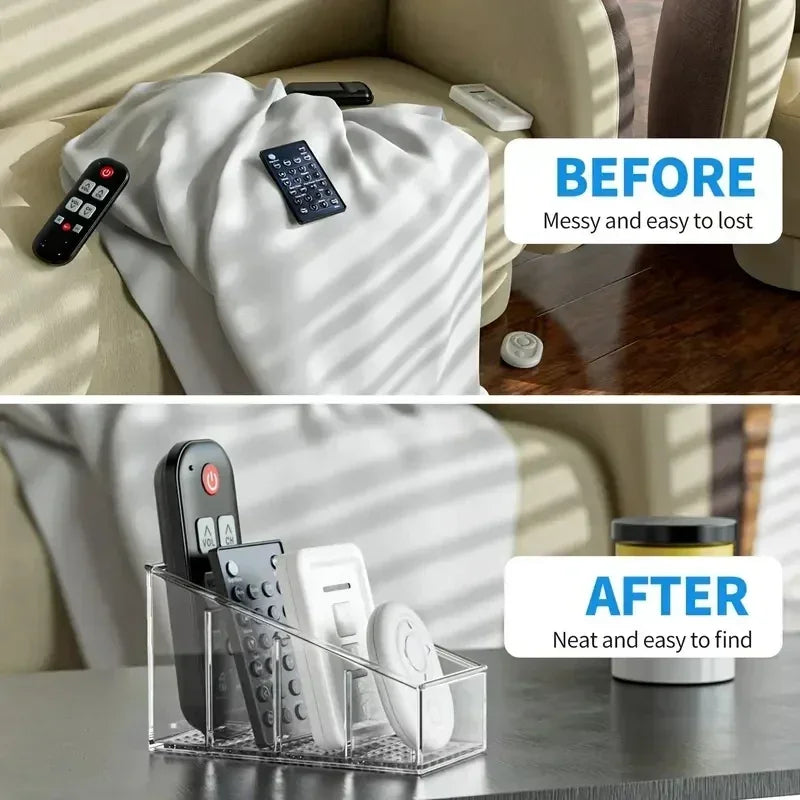 Romote Control Holder with 4 Compartments Clear Romote Holder Home Decor Kitchen Acccessories Make up Orangizer Dropshipping