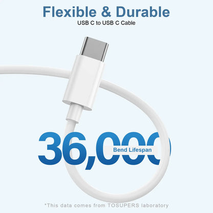 PD Fast Charging Type C to C Cable for Phone 3 Pack