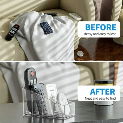 Romote Control Holder with 4 Compartments Clear Romote Holder Home Decor Kitchen Acccessories Make up Orangizer Dropshipping